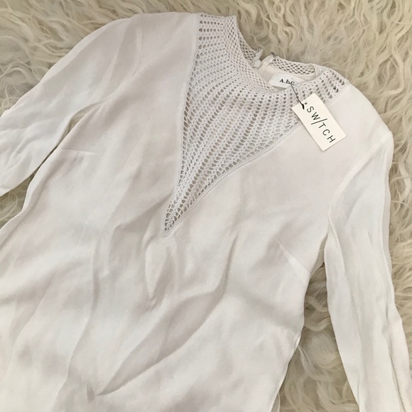 A.L.C. Allie crochet-paneled crepe mini dress - Picture 6 of 7